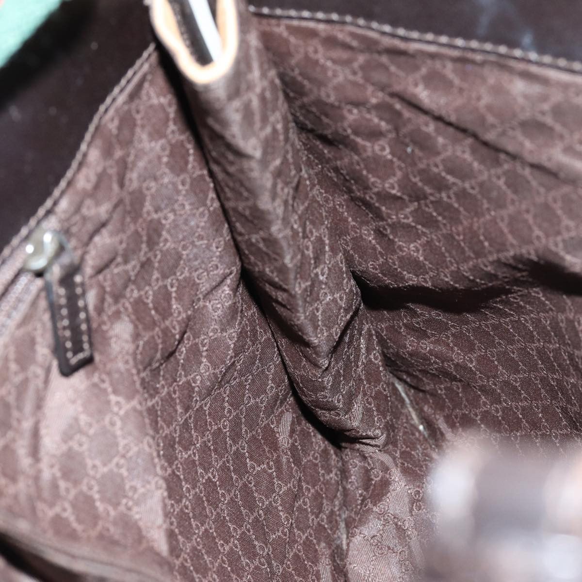 Gucci GUCCI Web Sherry Line Shoulder Bag Canvas Beige Green 001 Size ONE SIZE - 17 Thumbnail