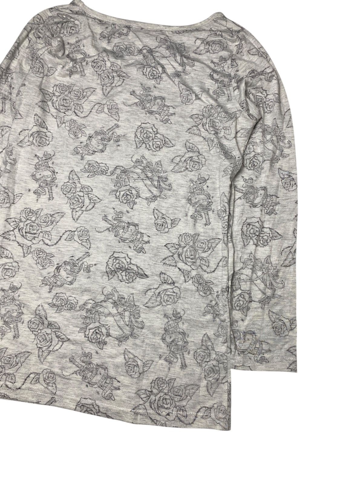 Hysteric Glamour 2000's Liquid Girl Vkei Cross Floral Longsleeve Size US XS / EU 42 / 0 - 6 Thumbnail