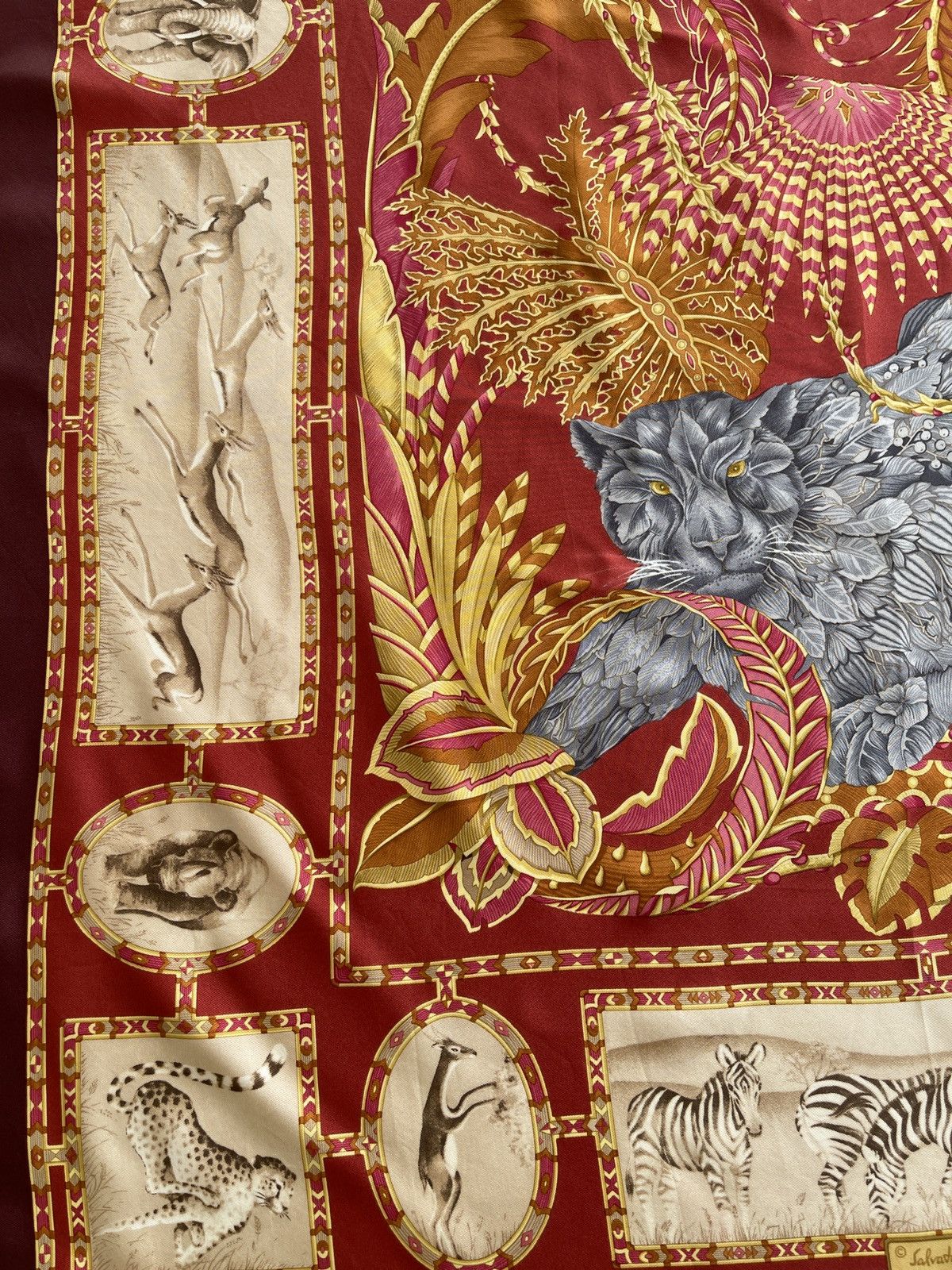 Salvatore Ferragamo Vintage Salvatore Ferragamo Animal Printed Silk Scarves Size ONE SIZE - 9 Thumbnail