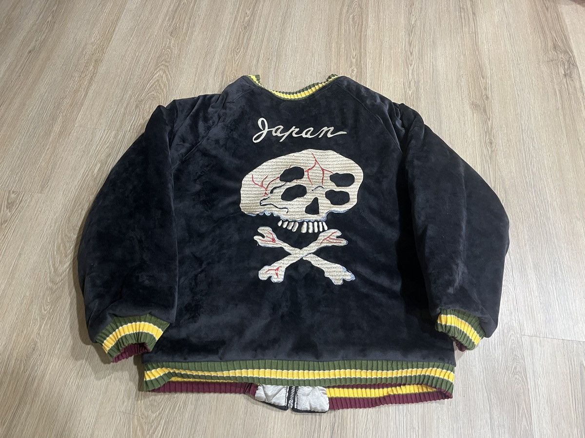 Kapital Men's Black 2 Sulfur Dyed Velvet Souvenir Jacket (Rainskull) Size US L / EU 52-54 / 3 - 2 Thumbnail