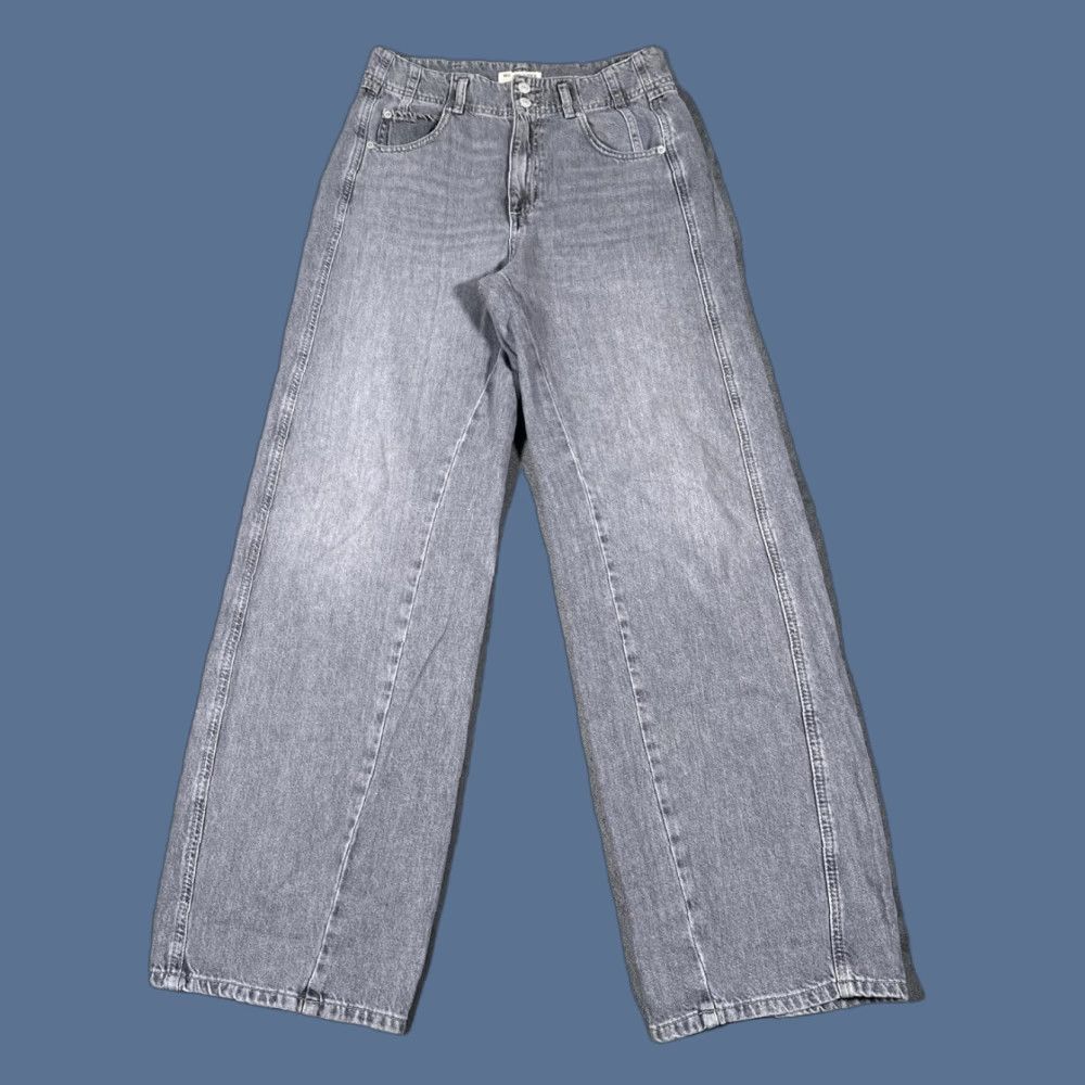 Vintage We The Free Jeans 28 Gray High Rise Straight 100% Cotton Denim Wide Leg Womens Size 28" / US 6 / IT 42 - 1 Thumbnail