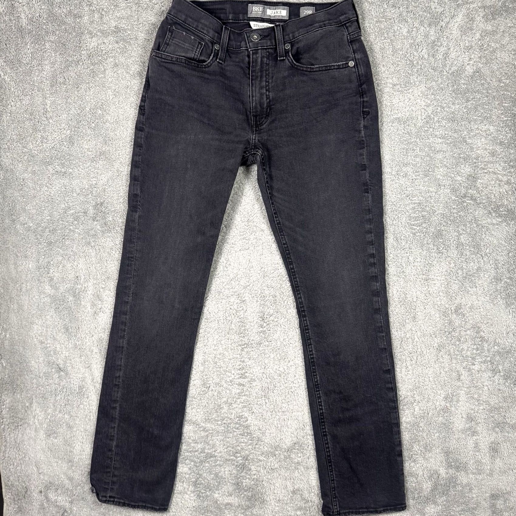 Vintage BKE Jake Jeans Mens 29R Charcoal Straight Stretch Mid Rise Denim Whisker Cowboy Reg Mens Jeans Size US 29 - 2 Thumbnail