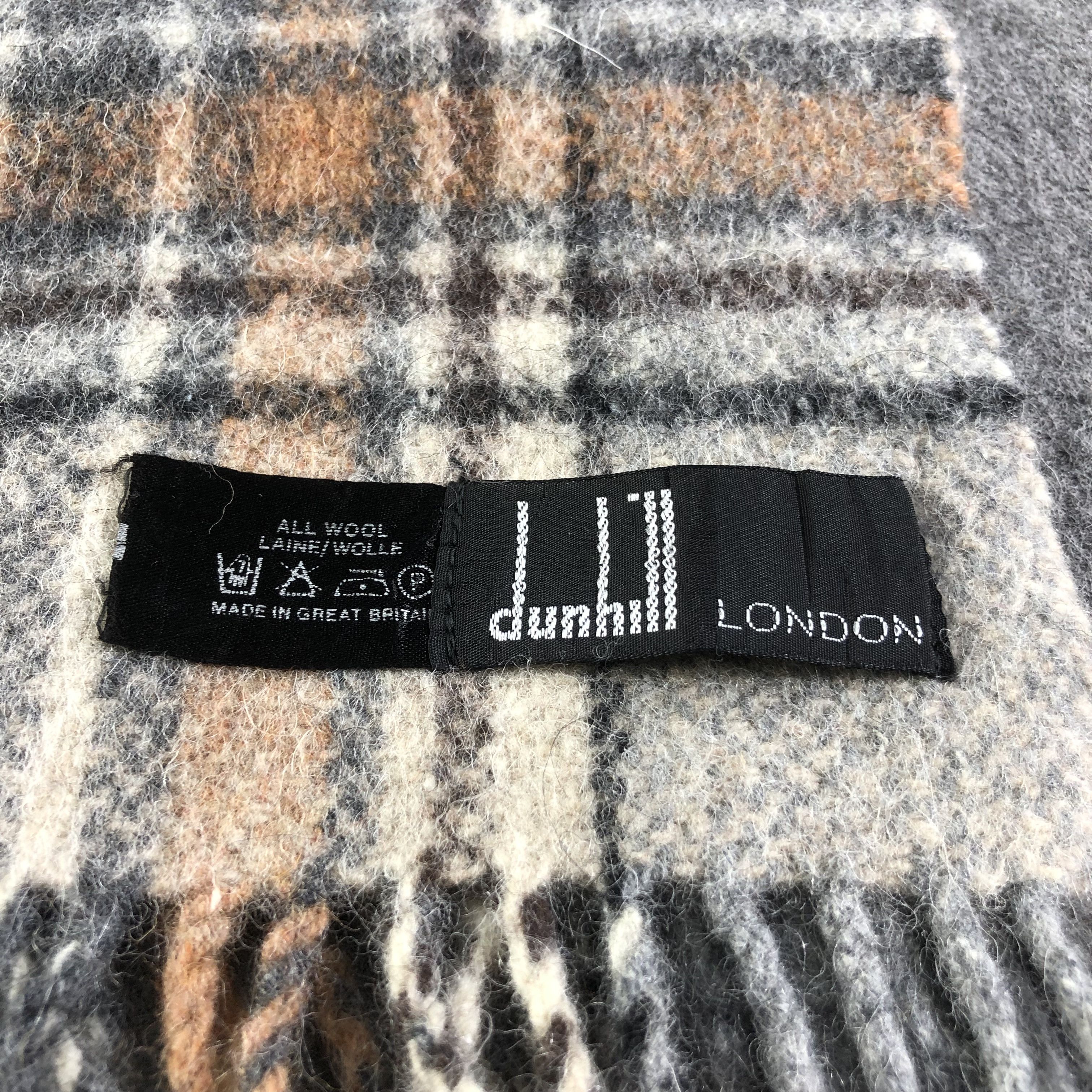 Alfred Dunhill Dunhill Thick Wool Tartan Scarf Muffler V1626 Size ONE SIZE - 3 Thumbnail