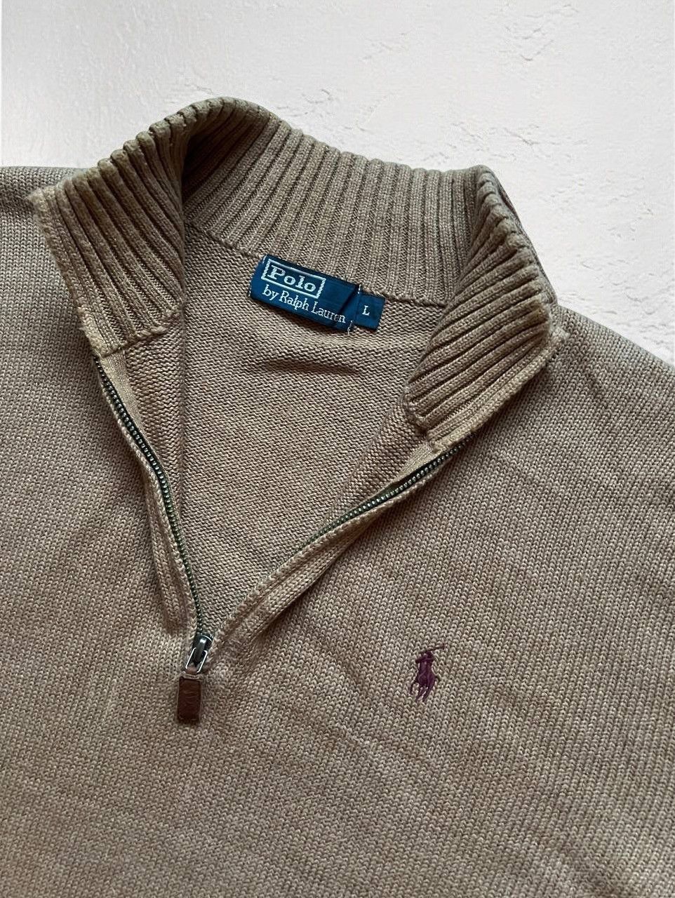 Denim & Supply Ralph Lauren VINTAGE COTTON QUARTER ZIP 1/4 SWEATER HEAVY KNIT Size US L / EU 52-54 / 3 - 6 Thumbnail