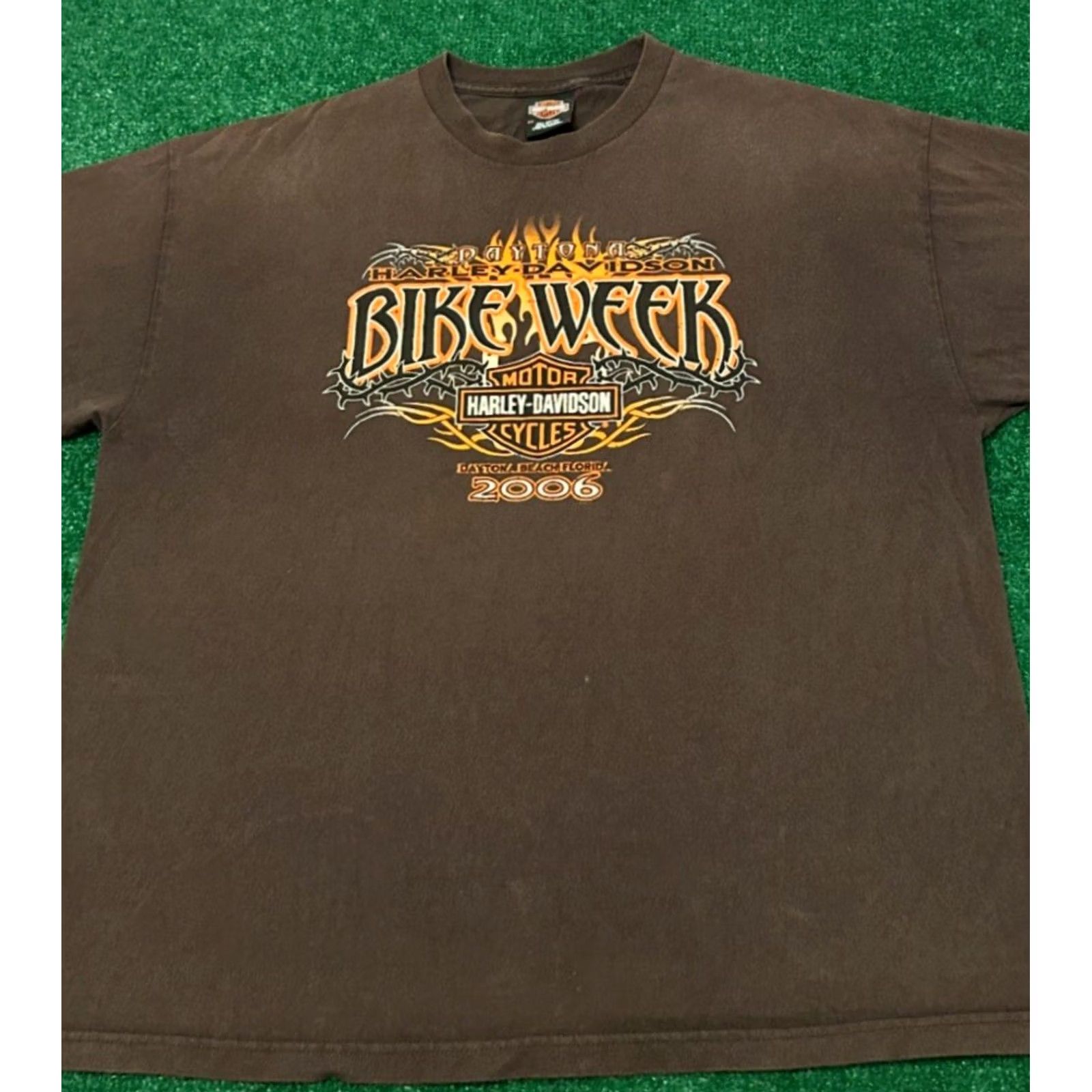Harley Davidson VINTAGE Harley-Davidson Daytona Bike Week 2006 Flames VTG Shirt Mens 2XL Brown Short Sleeve T-Shirt 90s Y2K Grunge Punk Motorcycle Blues Hip Hop Mens Size US XXL / EU 58 / 5 - 4 Thumbnail