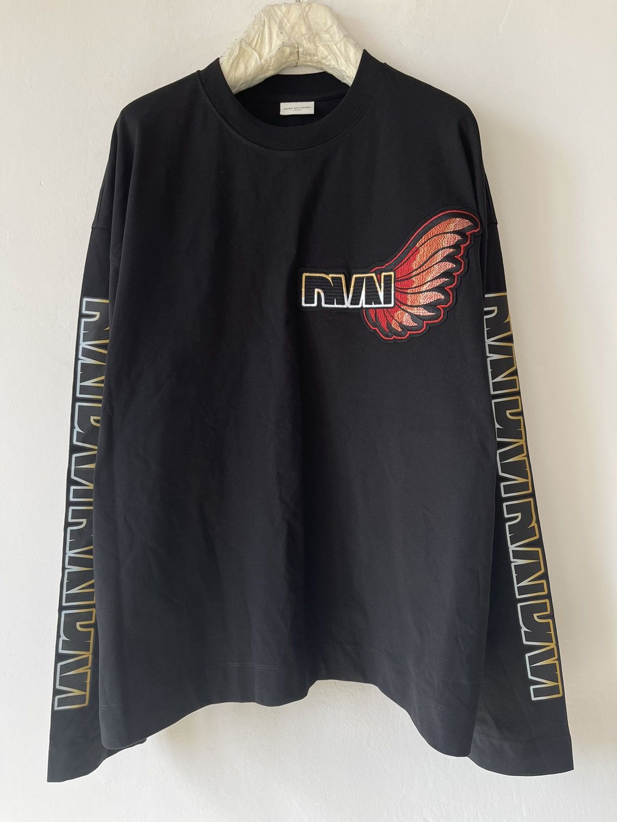 Dries Van Noten Black Embroidered Long Sleeve T-shirt Size US S / EU 44-46 / 1 - 2 Thumbnail