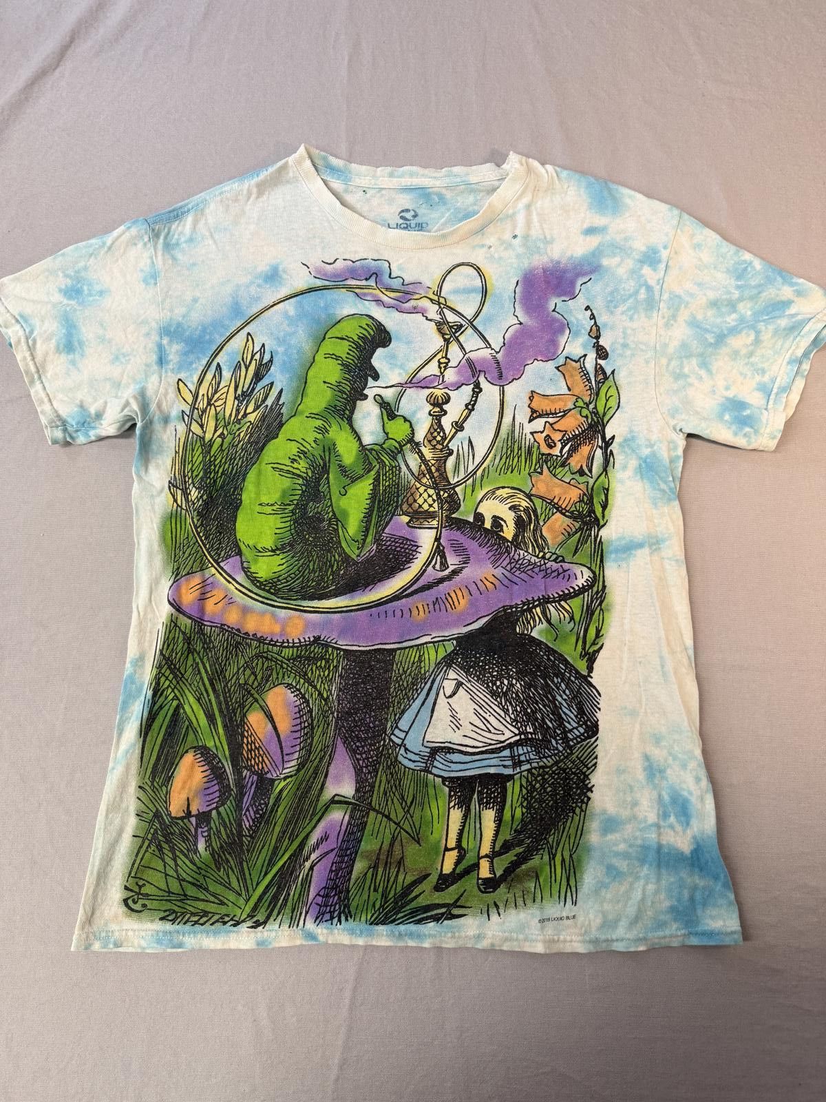 Liquid Blue Faded Alice in Wonderland T-shirt Smoking Hookah Tie Dye M Size US M / EU 48-50 / 2 - 1 Thumbnail