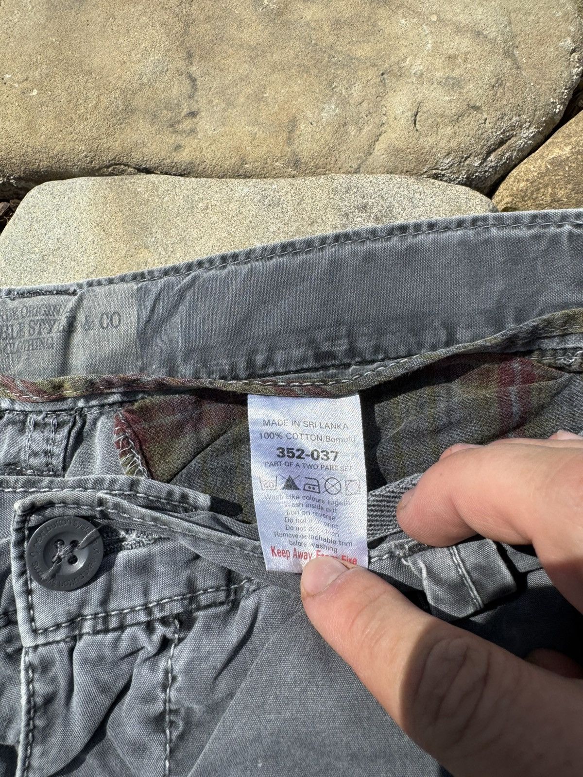 Other Vintage Baggy Stone Washed Y2k Cargo Pants Size US 34 / EU 50 - 6 Thumbnail