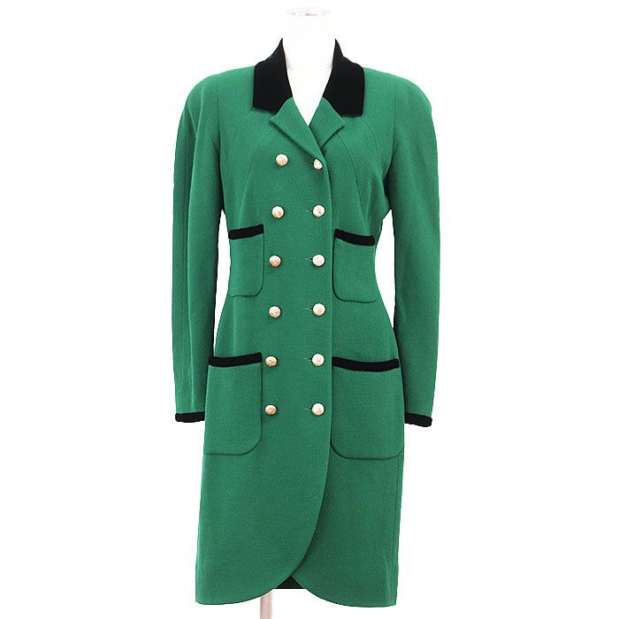 Chanel Chanel Chanel Boutique Wool Long Coat Textile Outerwear 28333B06 DUTY FREE for USA Size ONE SIZE - 1 Thumbnail