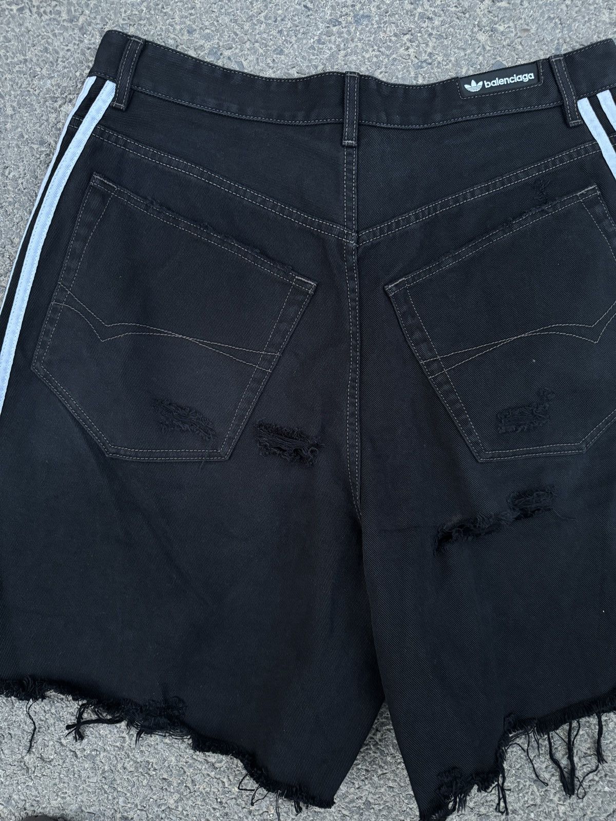 Balenciaga Balenciaga Adidas Destroyed Denim Shorts Sz. L Size US 34 / EU 50 - 10 Thumbnail