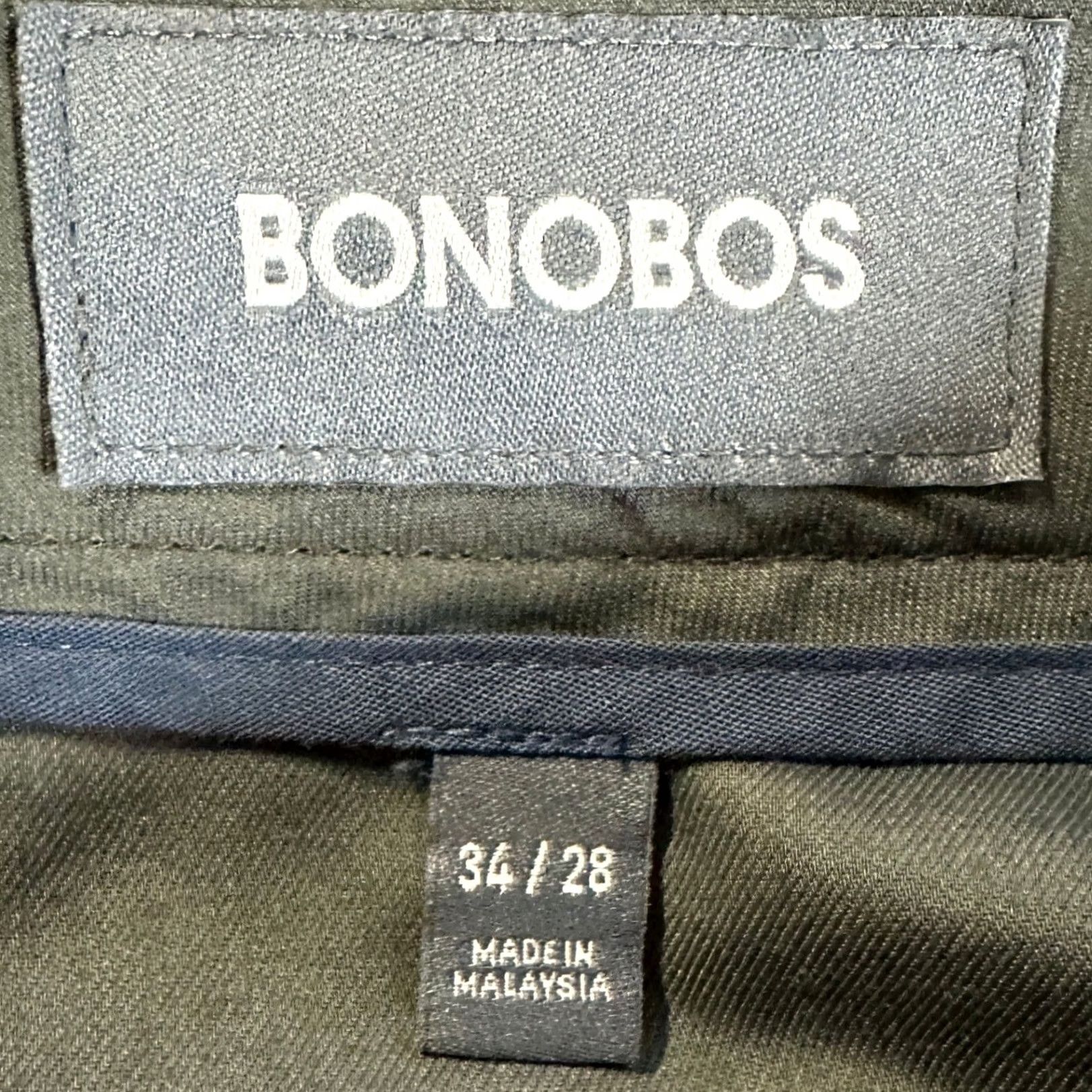 Bonobos VINTAGE BonobosFridayPants Khaki Men 34X28 Gray Straight Leg Pocket Stretch Flat Front Size US 34 / EU 50 - 3 Thumbnail