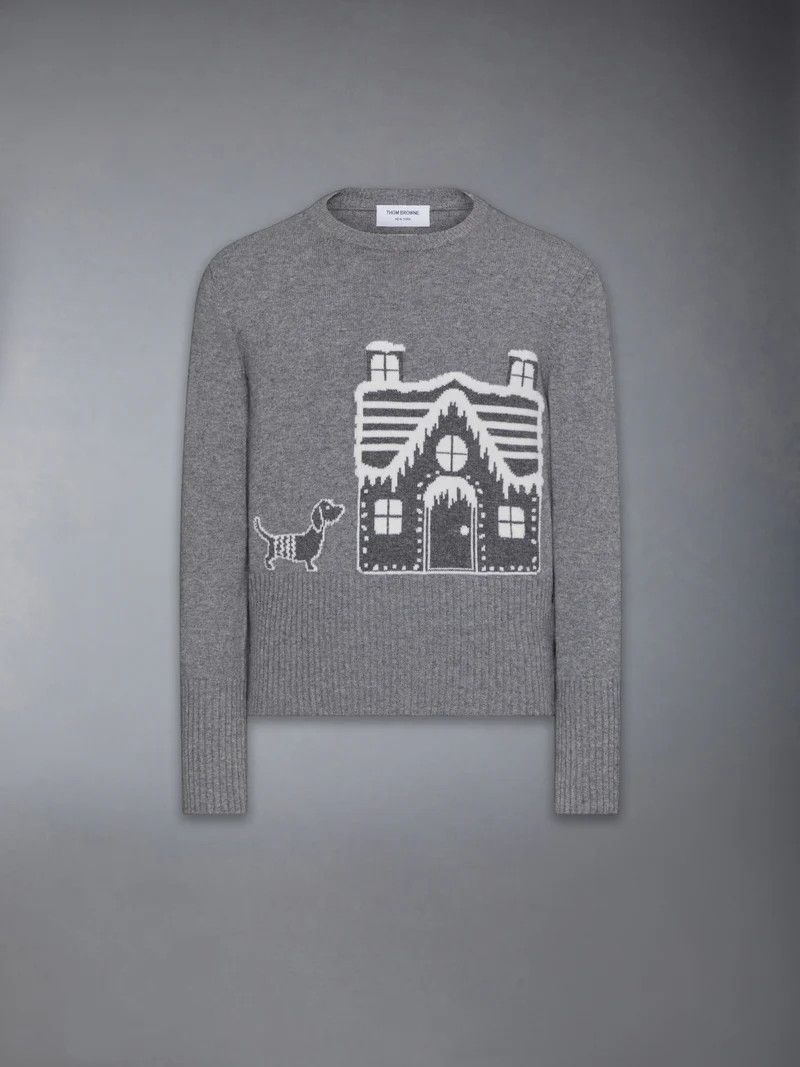 Thom Browne o1h1sh10525 Holiday Scenery Crew Neck Pullover in Grey Size US XL / EU 56 / 4 - 1 Thumbnail