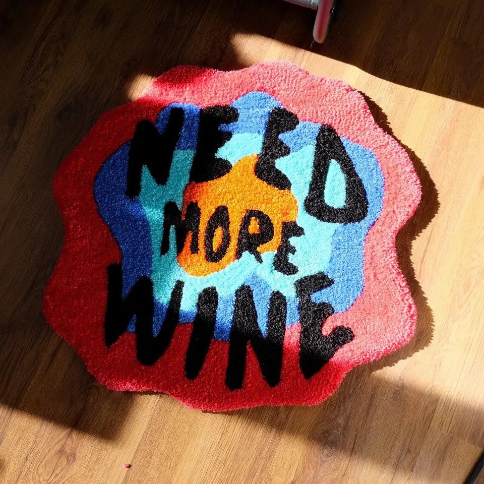 Japanese Brand × Vintage Need More Wine Tufted Rug Size ONE SIZE - 2 Thumbnail