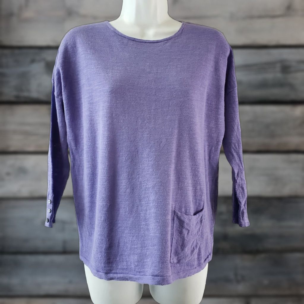 J. Jill J Jill Womens Top XS Solid Purple Linen Blend 3/4 Sleeve Blouse Shirt Adult XS Purple Womens J Jill Top Blouse 3/4 Sleeve Linen Blend Solid Purple Size XS / US 0-2 / IT 36-38 - 1 Thumbnail