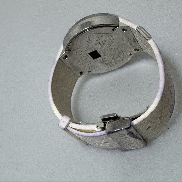 Gucci Gucci Striped White Rubber Digital Watch YA114214 Size ONE SIZE - 6 Thumbnail