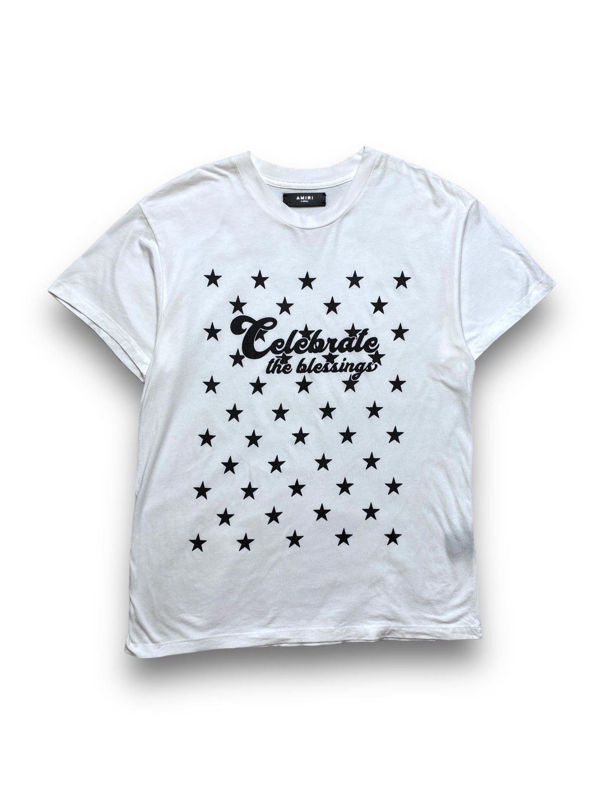 image of Amiri Celebrate The Blessing White Tee Tshirt Stars, Men's (Size XS)