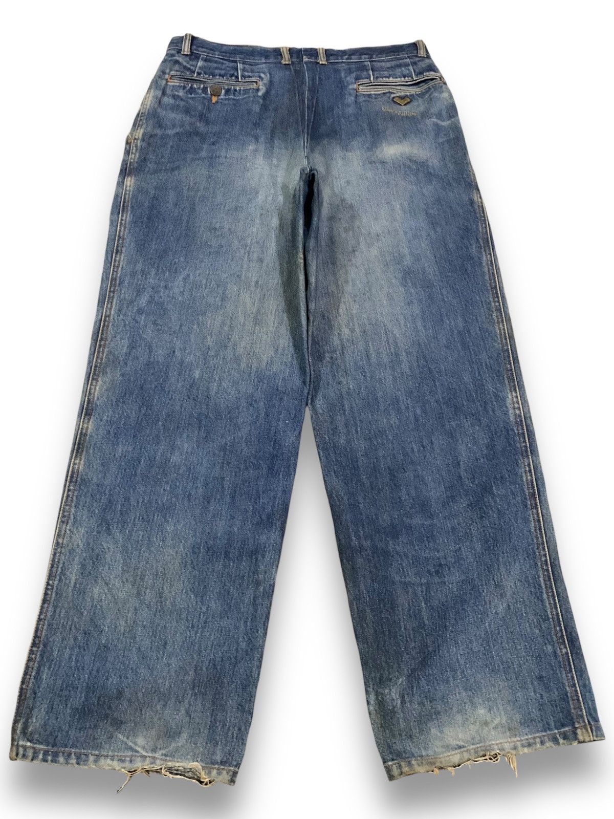 Valentino Vintage Mario Valentino Mud Washed Baggy Distressed Jeans Size US 32 / EU 48 - 2 Thumbnail
