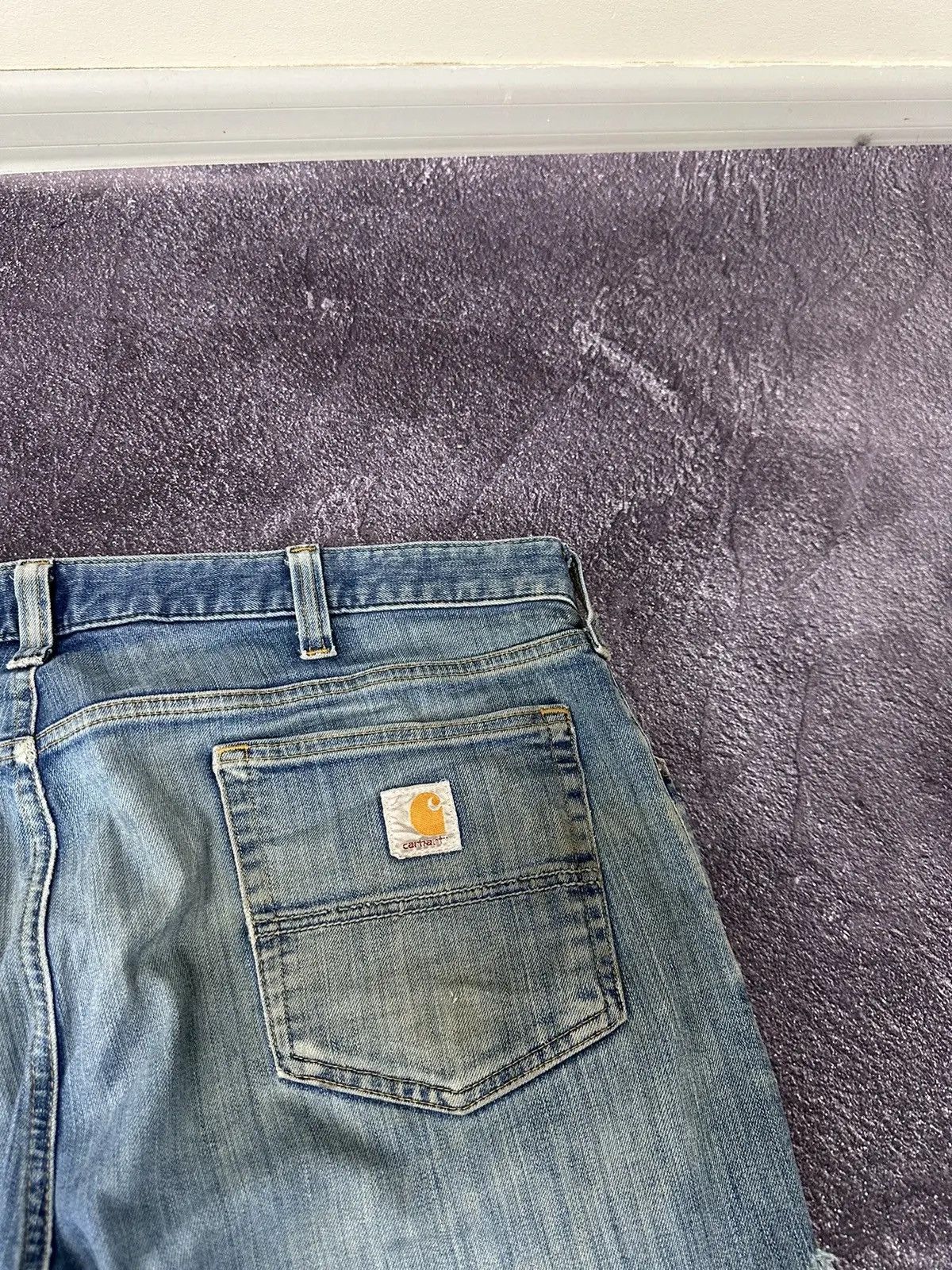 Carhartt × Vintage Vintage Carhartt Relaxed Fit Denim Faded Blue Work Jeans Size US 38 / EU 54 - 6 Thumbnail