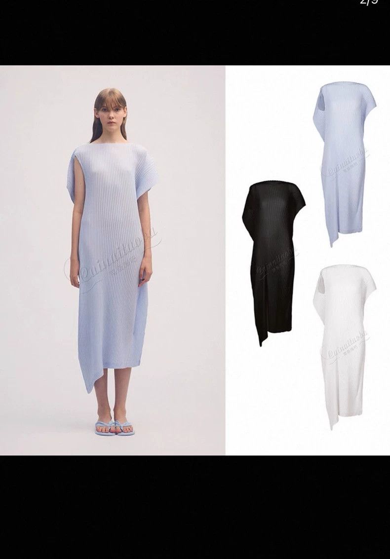 Issey Miyake Issey Miyake size:2 Purple pleated asymmetrical dress Size M / US 6-8 / IT 42-44 - 3 Thumbnail