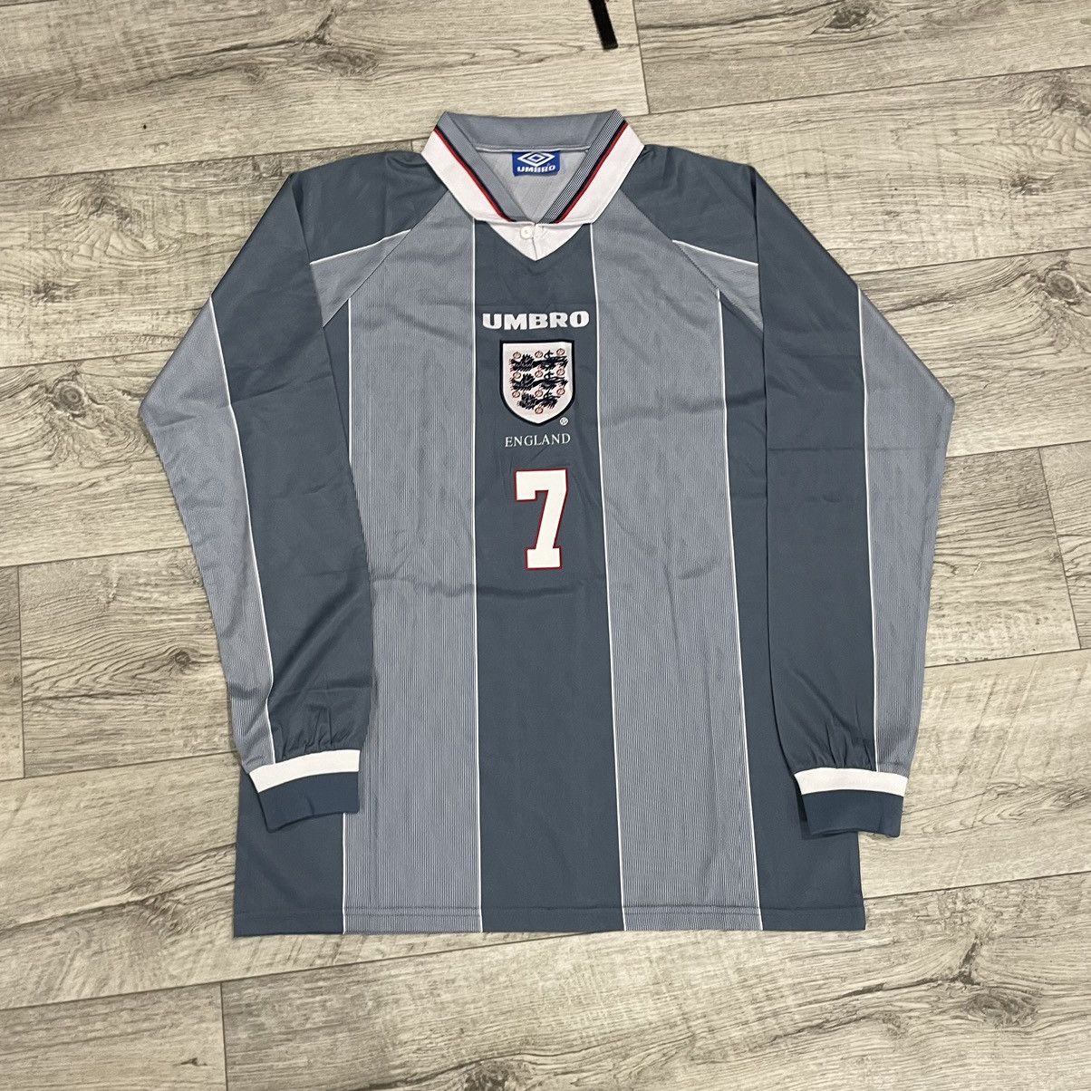 image of Fifa World Cup 90's Umbro England Beckham Goalkeeper Shirt Jersey, Men's (Size XL)
