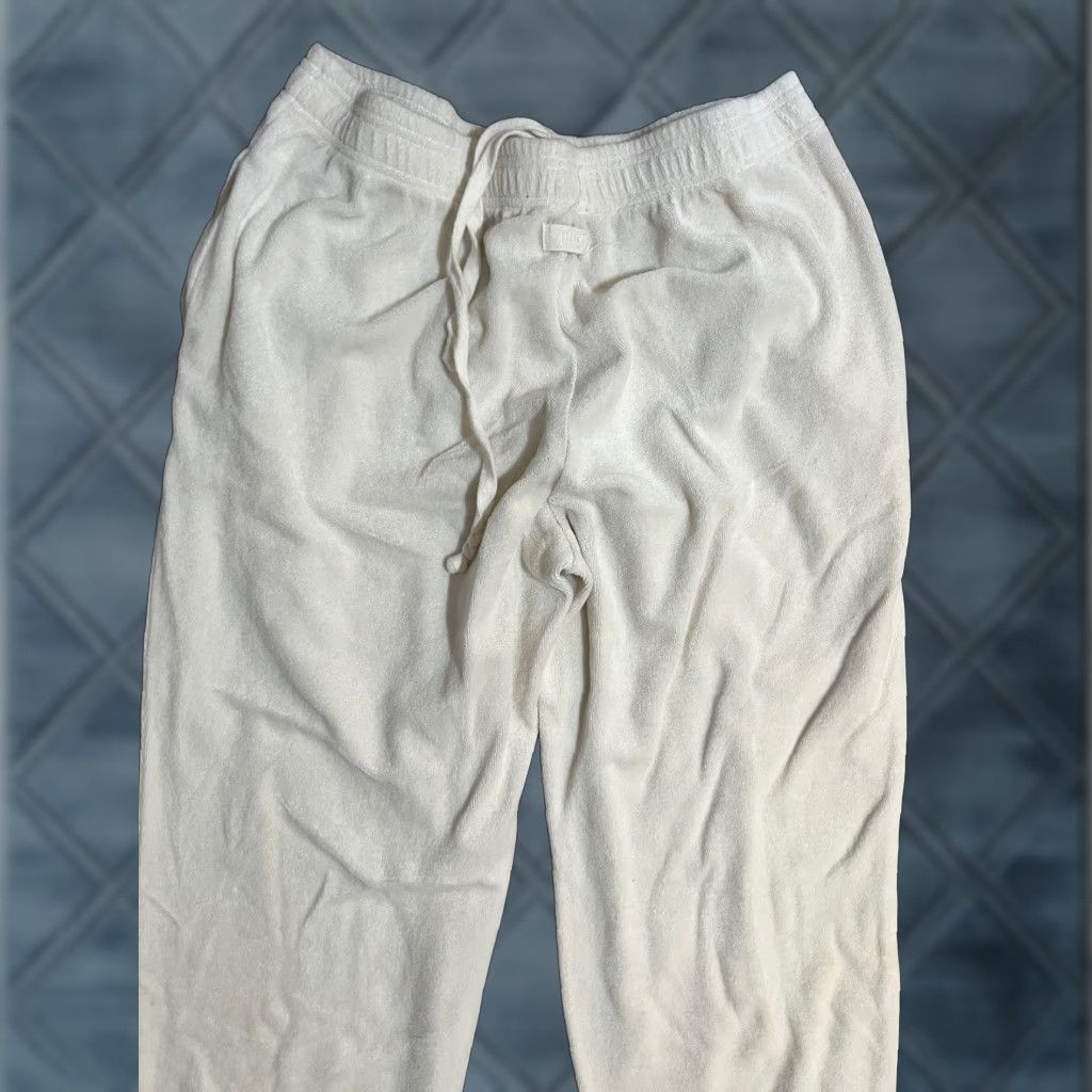 Juicy Couture VINTAGE Juicy Couture White Low Rise Flare Pants Terry Cloth Black Label M Women's Pants Wide Leg Size 32" / US 10 / IT 46 - 1 Thumbnail