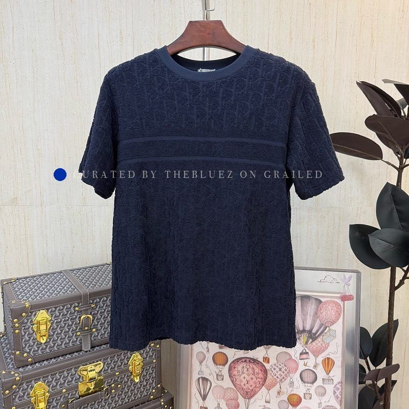 Dior Stylish Blue Terry Cloth T-Shirt Size US S / EU 44-46 / 1 - 1 Thumbnail