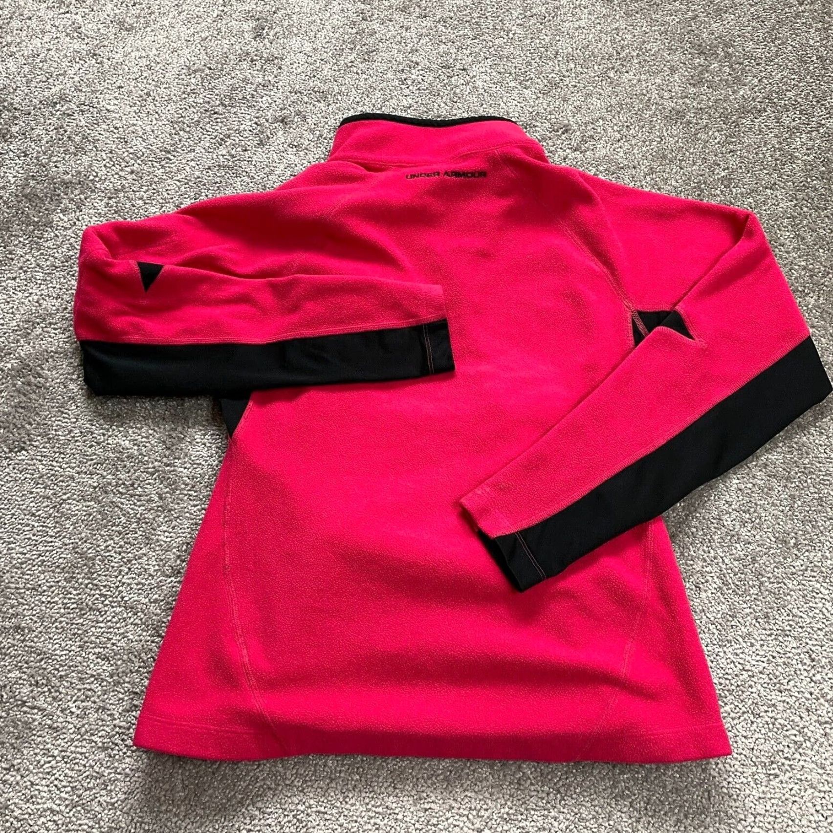 Under Armour Under Armour Fleece Jacket Womens XS Red Black Full Zip Pocket High Neck Outdoor Size M / US 6-8 / IT 42-44 - 2 Thumbnail