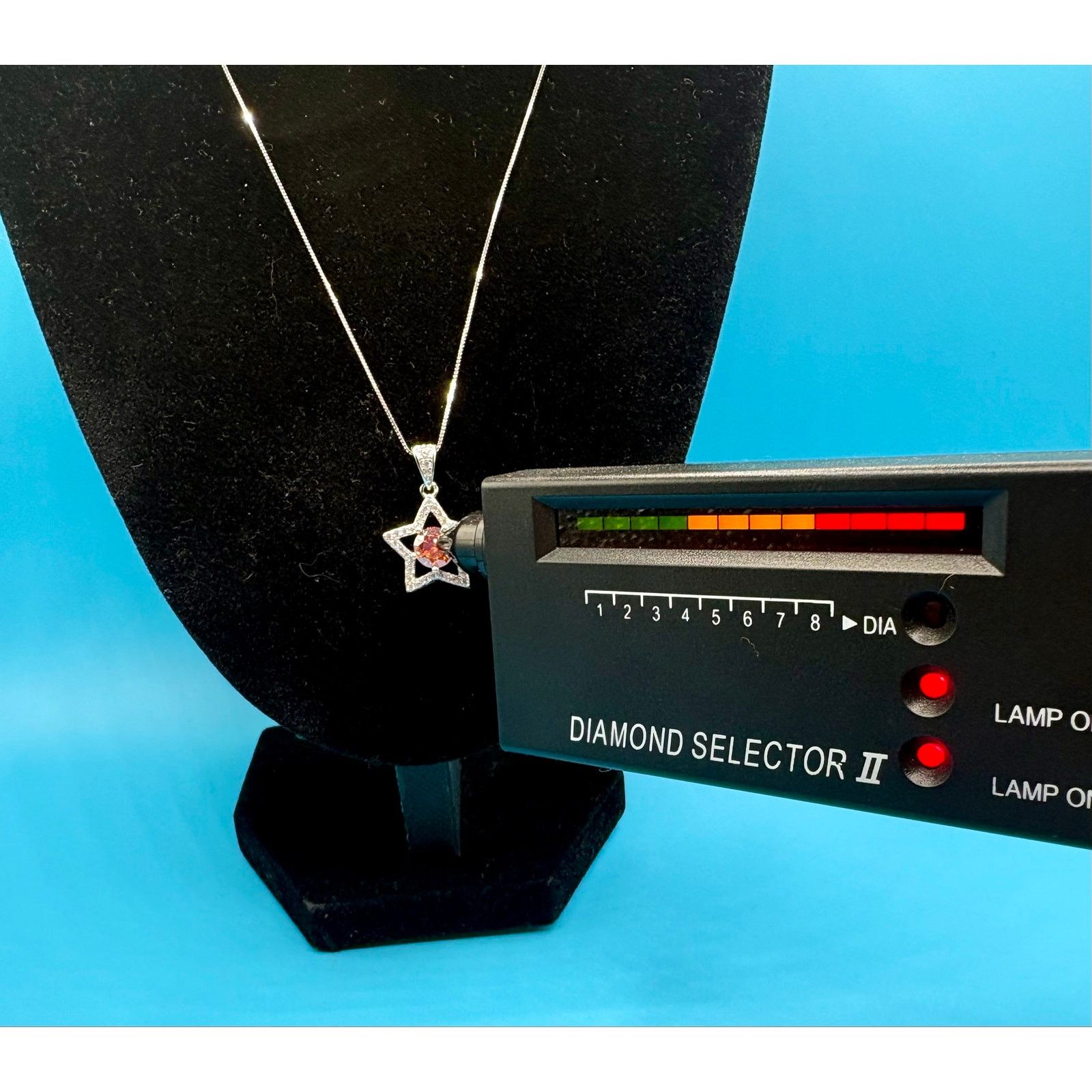 Jewelry NEW 1.5ct Orange/Wht Moissanite Star 17" Necklace,925 Silver Size ONE SIZE - 1 Thumbnail