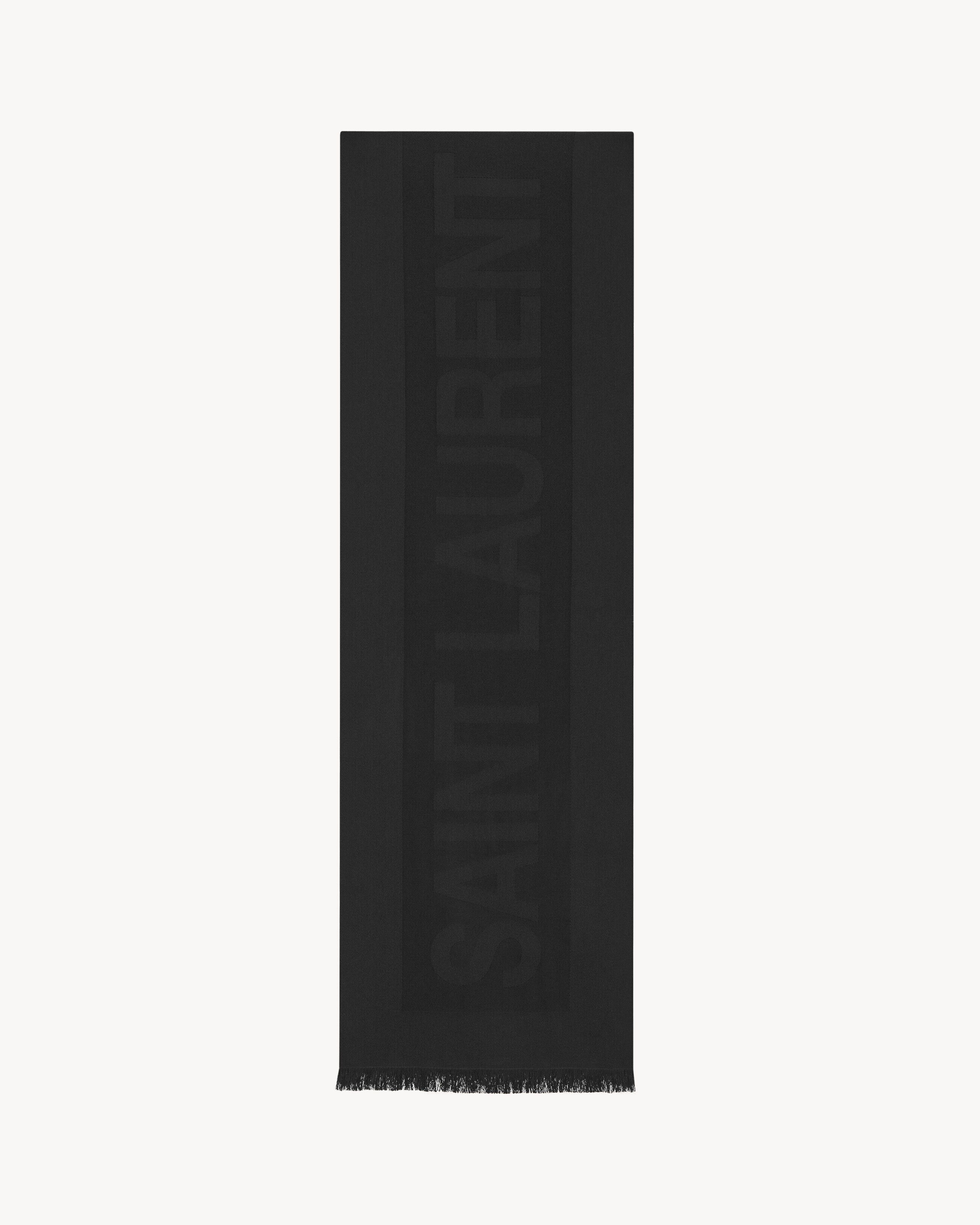 Saint Laurent Paris o1b1hav110425 Size: OS / Scarf in Wool Jacquard in Black Size ONE SIZE - 1 Preview