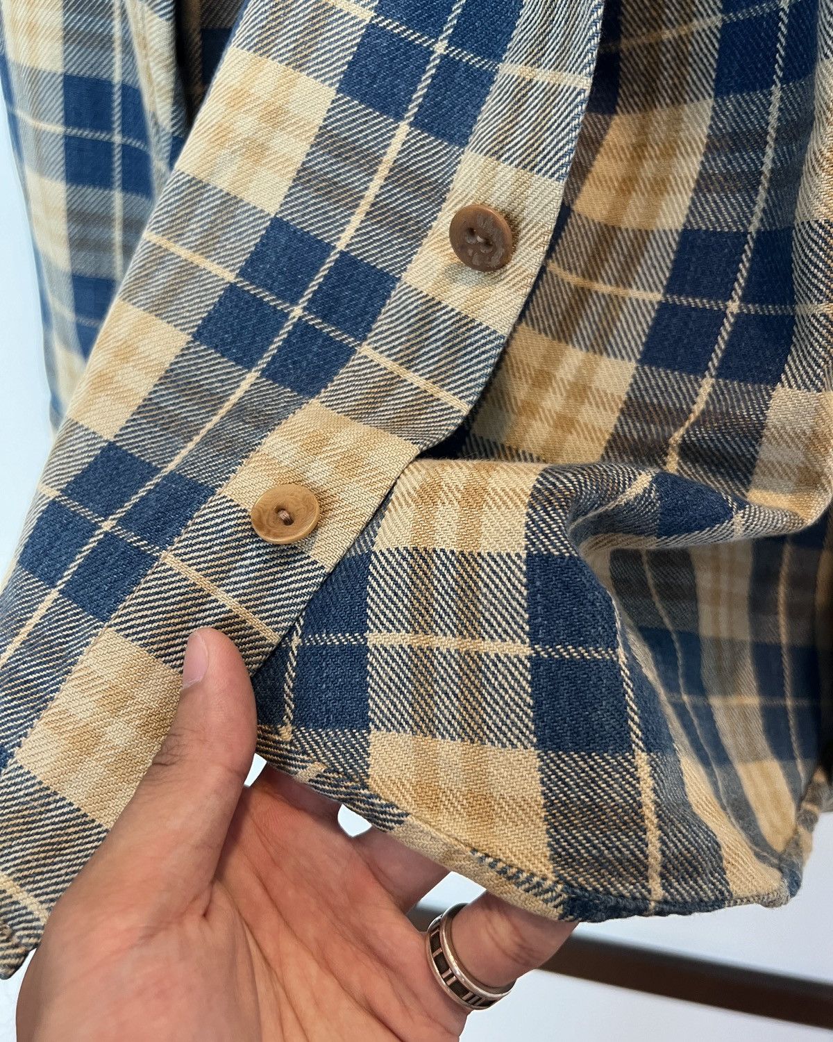 Visvim Visvim FW14 Black Elk Flannel (Indigo Check) Beige Size US S / EU 44-46 / 1 - 5 Thumbnail