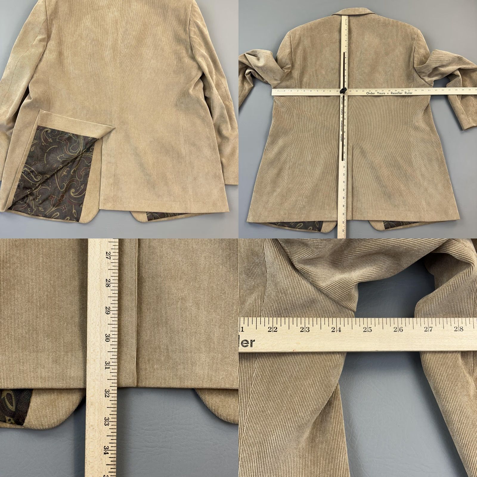 Ralph Lauren VINTAGE Lauren Ralph Lauren Blazer Mens 48R Corduroy Sport Coat Jacket Casual Size 48R - 9 Thumbnail