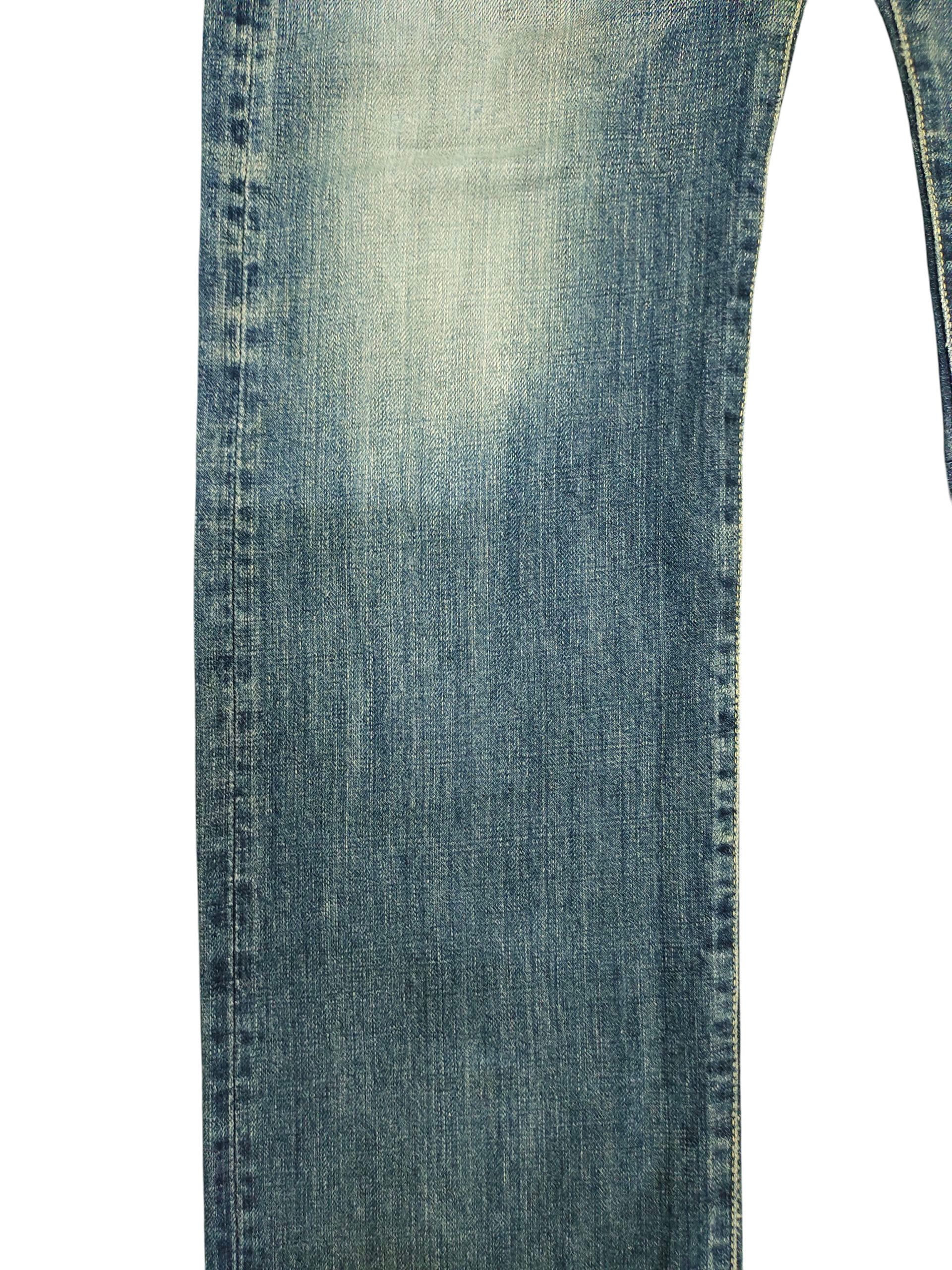 Kapital Quadro Japan Jeans - Clawmark Distress Faded Denim Size US 32 / EU 48 - 4 Thumbnail