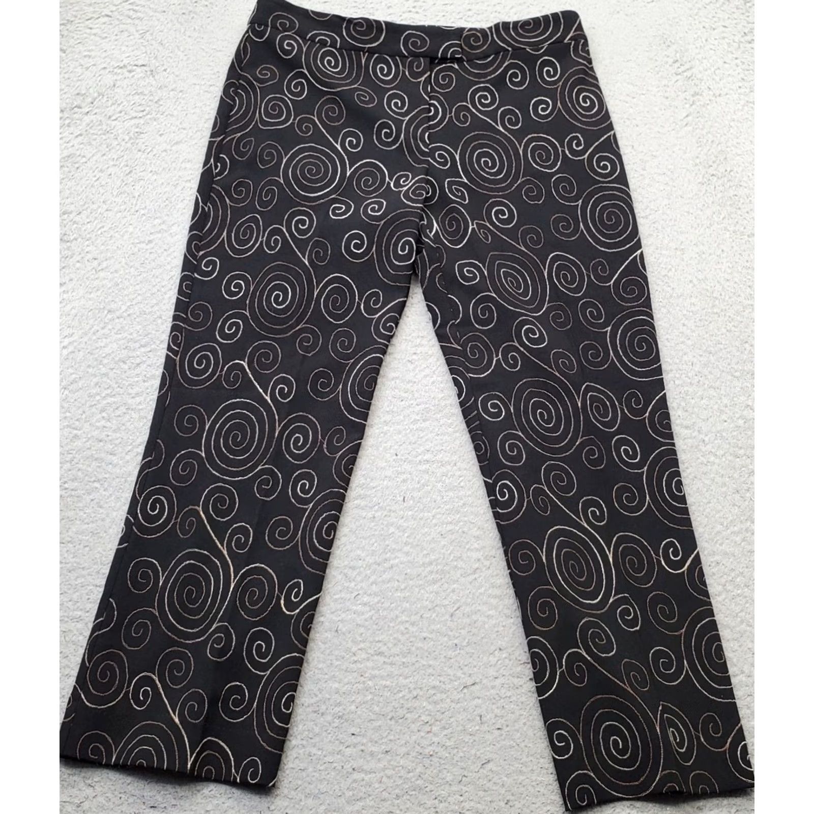 Nicole Miller Nicole Miller Pants Womens 8 Multi Patterned Flat Front Straight Leg Geometric Multicolor 8 Womens Size 8 Pants Mens? Size 30" / US 8 / IT 44 - 2 Thumbnail