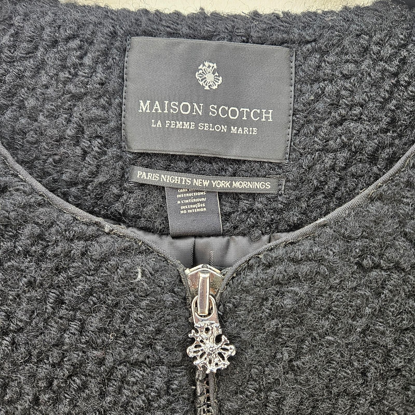 Scotch & Soda SCOTCH & SODA WOMEN'S SIZE 3 WOOL BLEND CREW NECK COAT BLACK Size M / US 6-8 / IT 42-44 - 3 Thumbnail