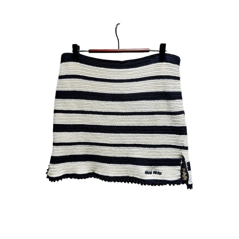 Miu Miu Miu Miu Striped Knit Mini Skirt Size 40 Size 27" / US 4 / IT 40 - 1 Thumbnail