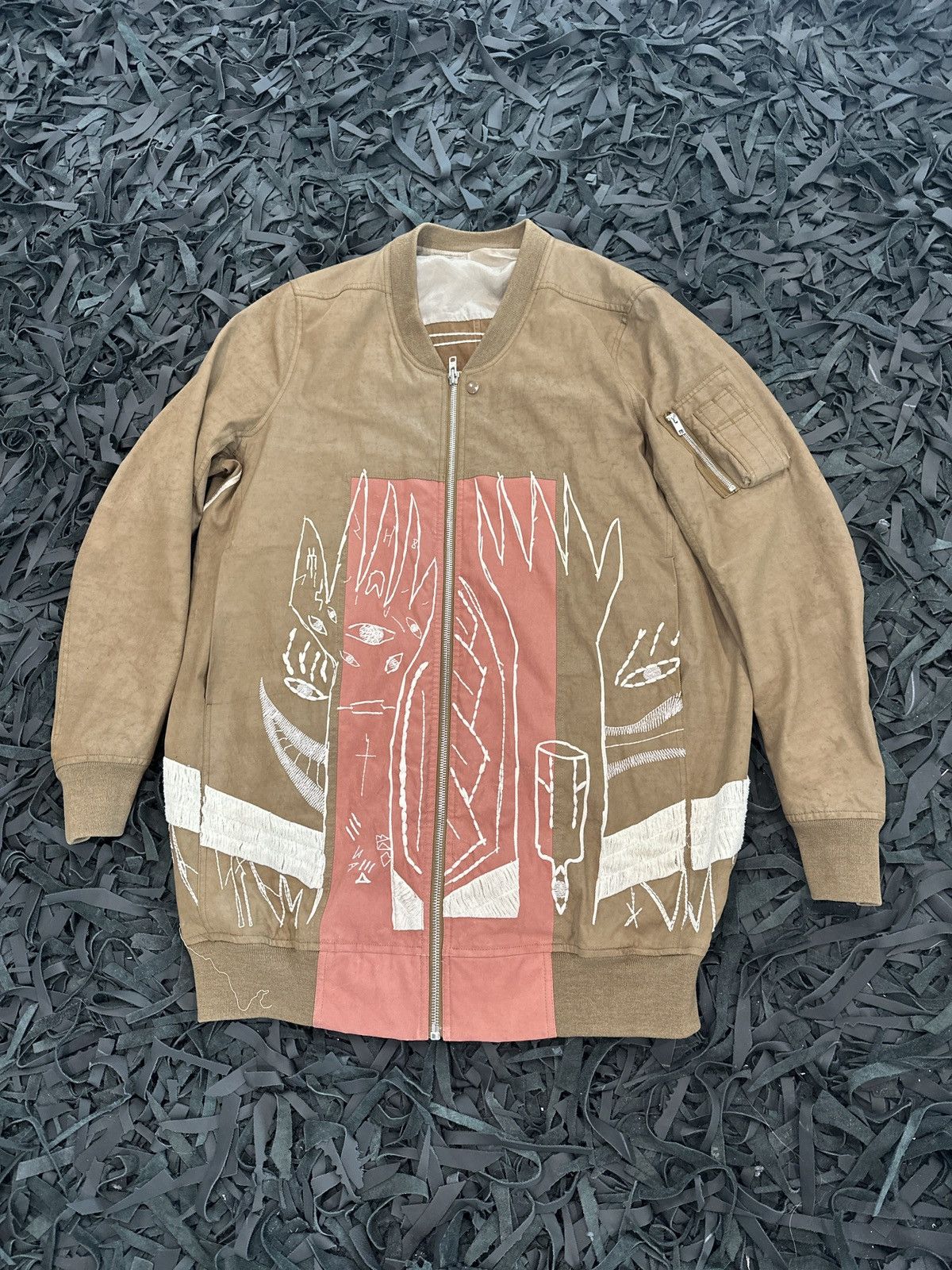 Rick Owens Rick Owens SS15 Faun Runway Messiah Embroided Long Bomber Size US XL / EU 56 / 4 - 2 Thumbnail