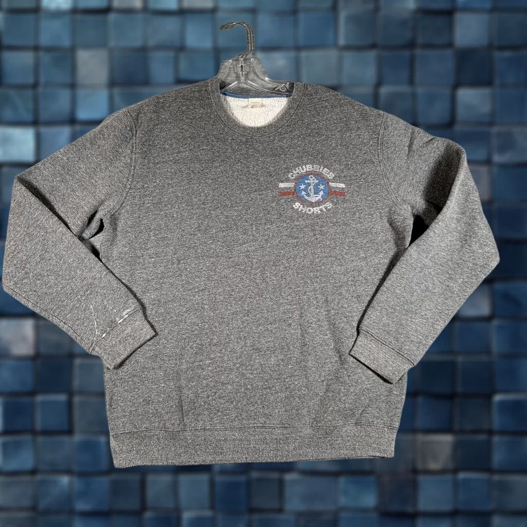 Chubbies Chubbies Sweatshirt Mens Medium Gray Anchor Logo Fleece Crewneck Pullover USA Size US M / EU 48-50 / 2 - 1 Thumbnail
