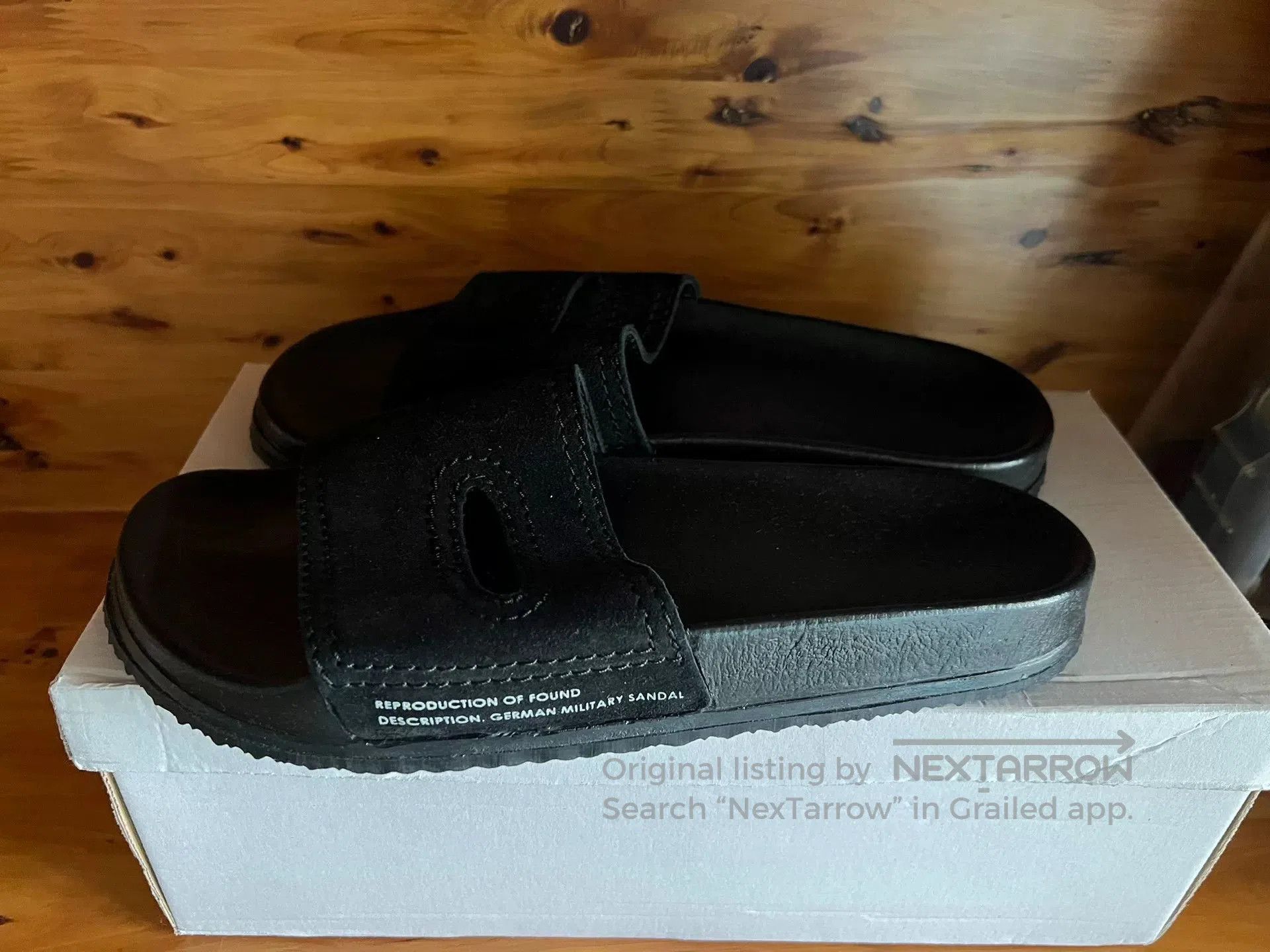 german military style black sandals.