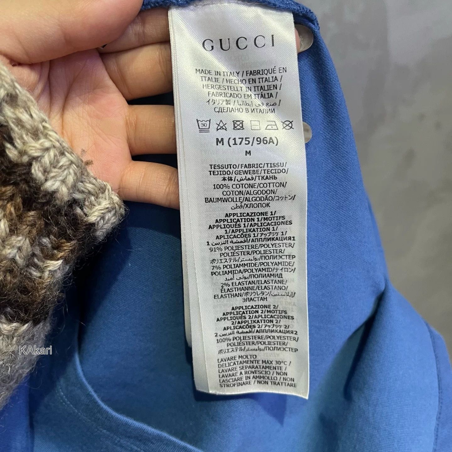 Gucci Gucci Blue Letter Print Crewneck T-Shirt Size US XXS / EU 40 - 4 Thumbnail