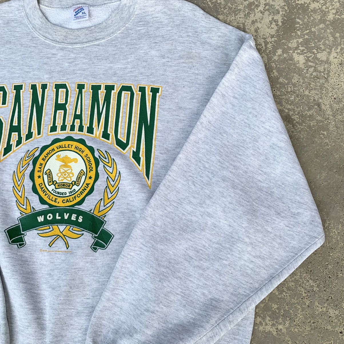 Jerzees × Vintage Vintage 90s Jerzees San Ramon Wolves Sweatshirt Size US L / EU 52-54 / 3 - 5 Thumbnail