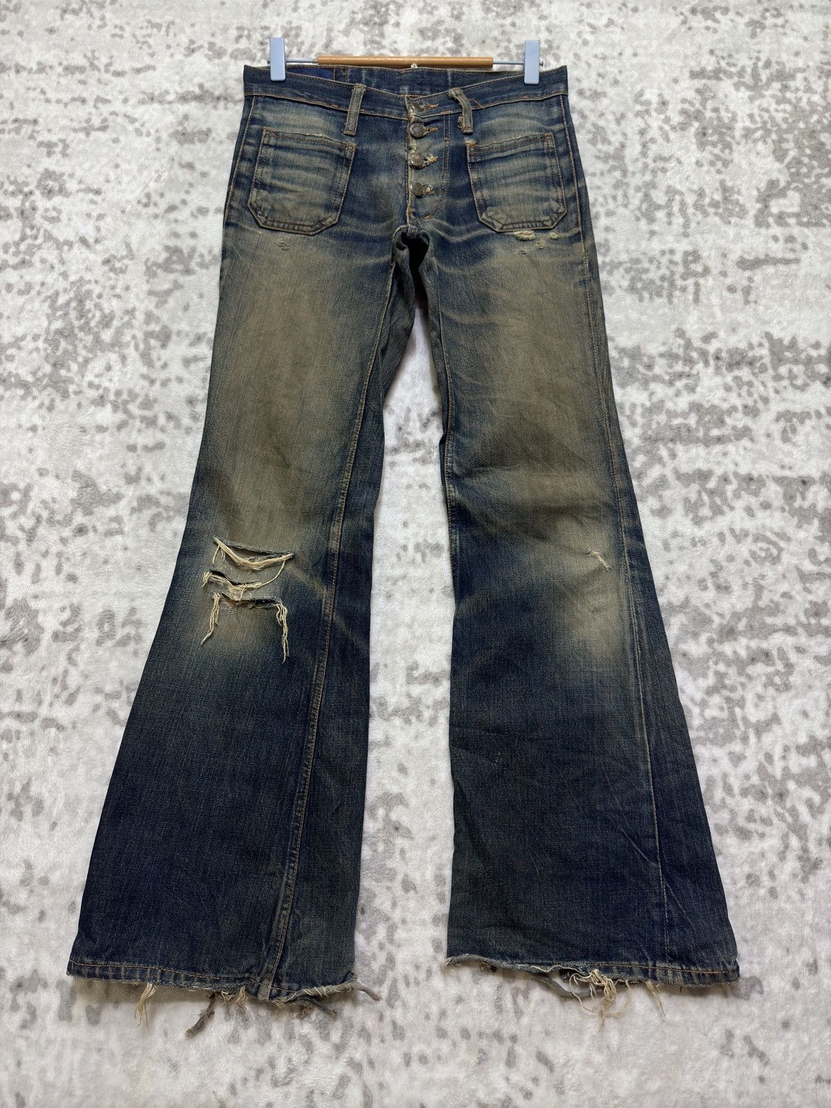 Vintage Vintage Wester Flared Bush Pant Distressed USA Workwear Size US 29 - 1 Thumbnail