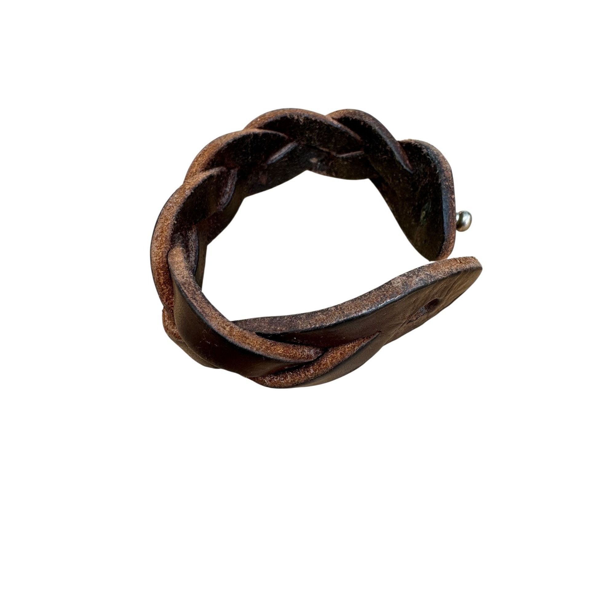 Maison Margiela Vintage 1999 Brown Braided Leather Bracelet Size ONE SIZE - 3 Thumbnail