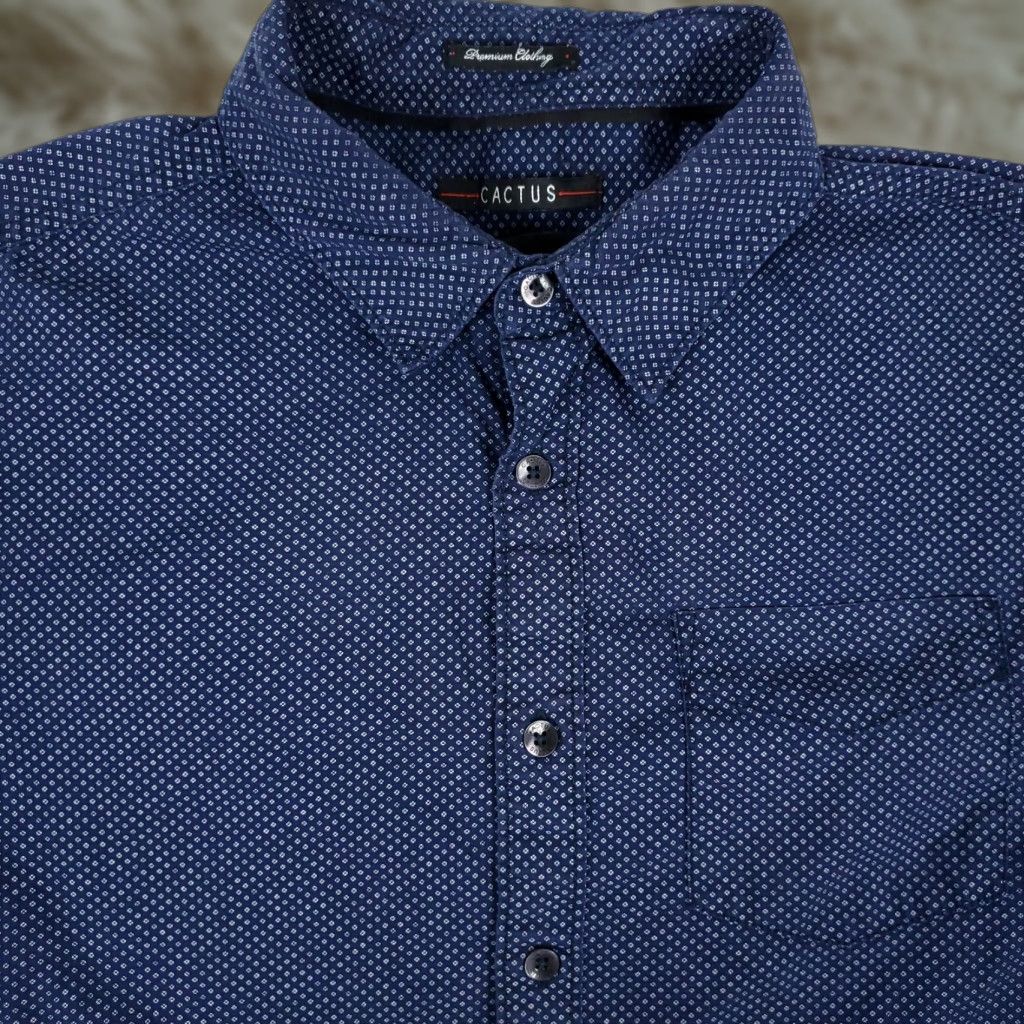 Vintage Vintage Cactus Blue Geometric Slim Fit Long Sleeve Button-Up Shirt Mens Small Casual Size US S / EU 44-46 / 1 - 1 Thumbnail