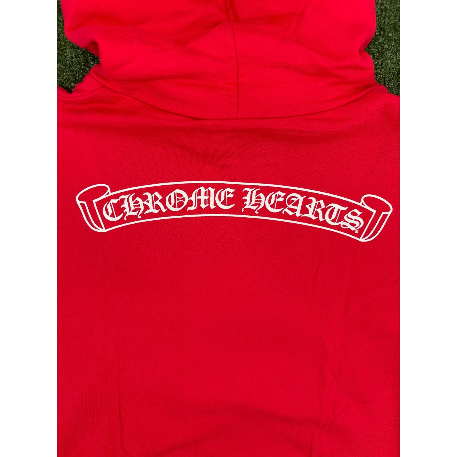Chrome Hearts Chrome Hearts "Scroll Logo" Red Pullover Hoodie Size XXL Size US XXL / EU 58 / 5 - 7 Thumbnail