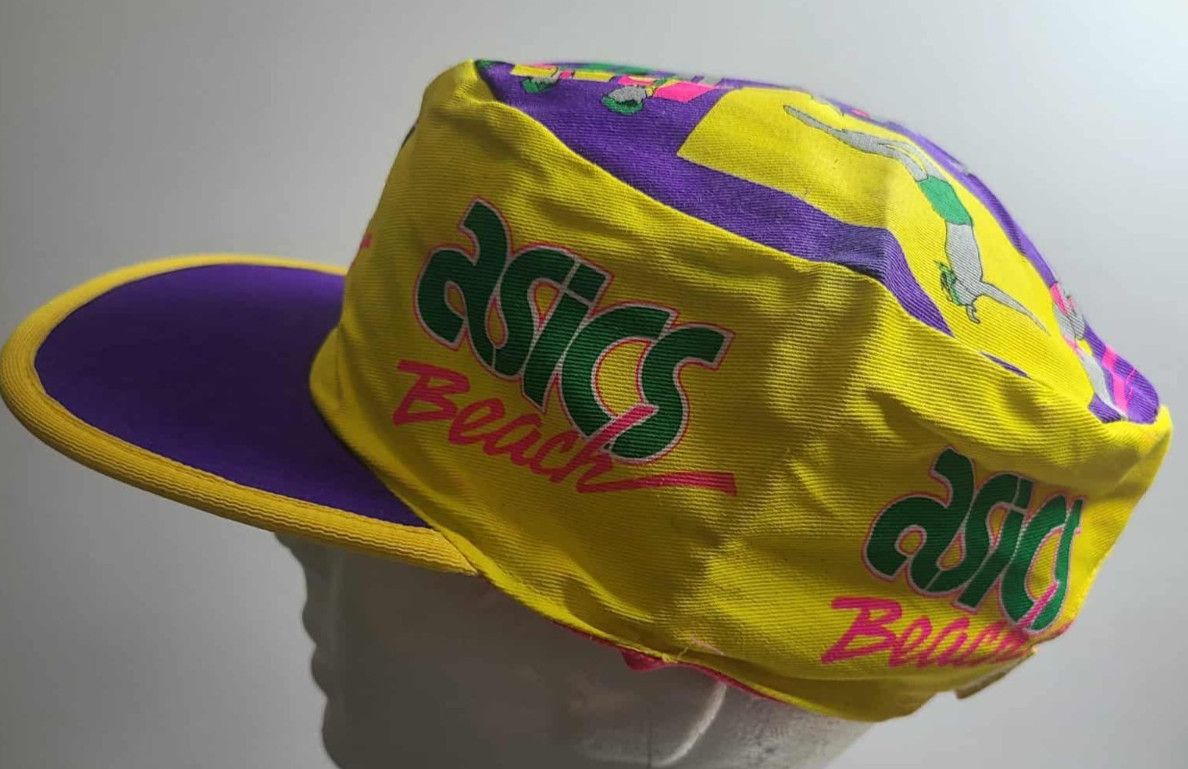 Asics VINTAGE USA ASICS YELLOW REVERSABLE RUNNING CAP,neon,80s,90s Size ONE SIZE - 4 Thumbnail