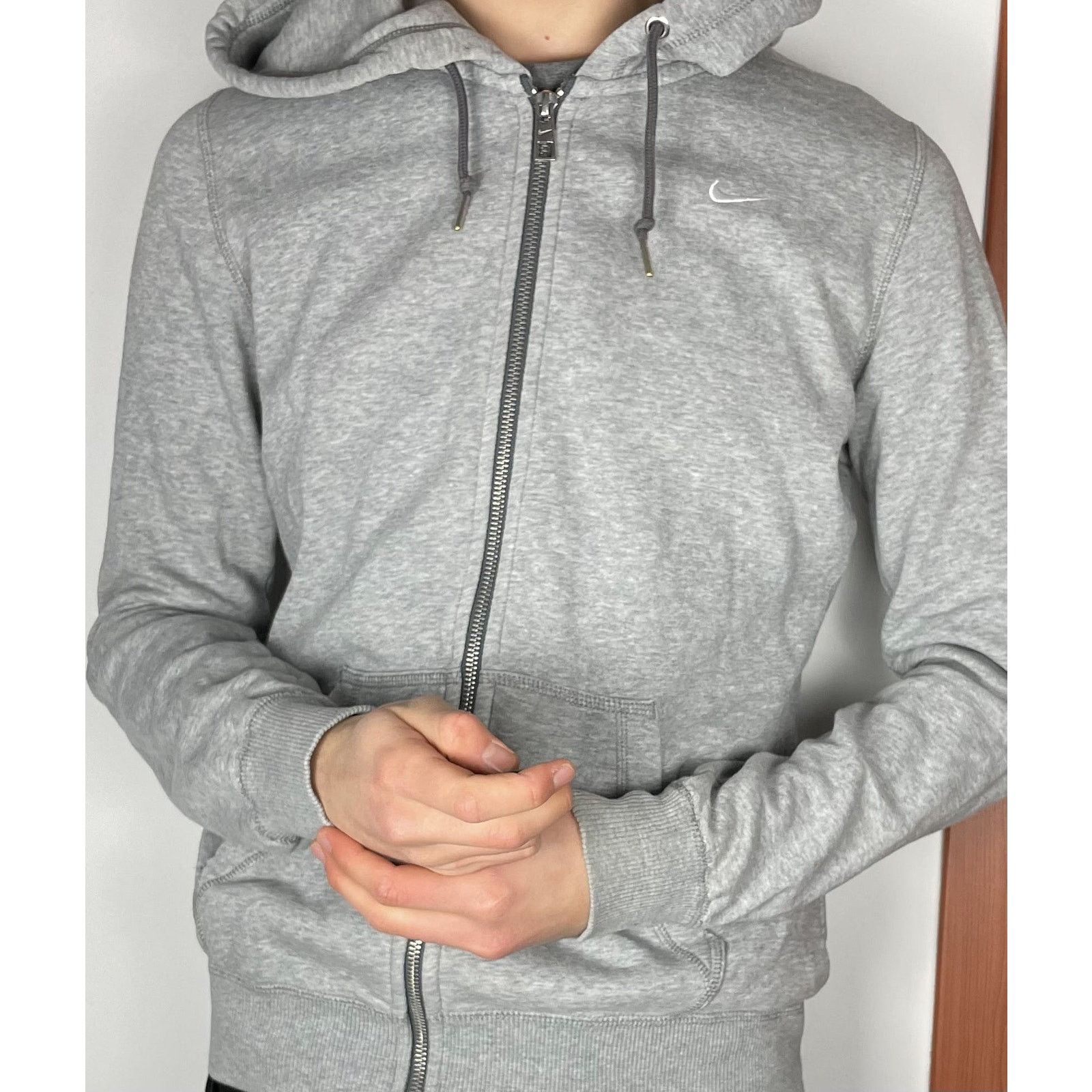Nike × Vintage Nike Men's Heather Gray Fleece Lined Full Zip Hoodie Medium Size US M / EU 48-50 / 2 - 2 Thumbnail