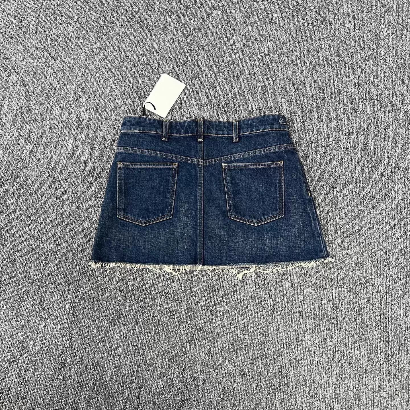 Celine Celine Triomphe Chain Tassel Hem Denim Skirt 26 Size 26" / US 2 / IT 38 - 2 Thumbnail
