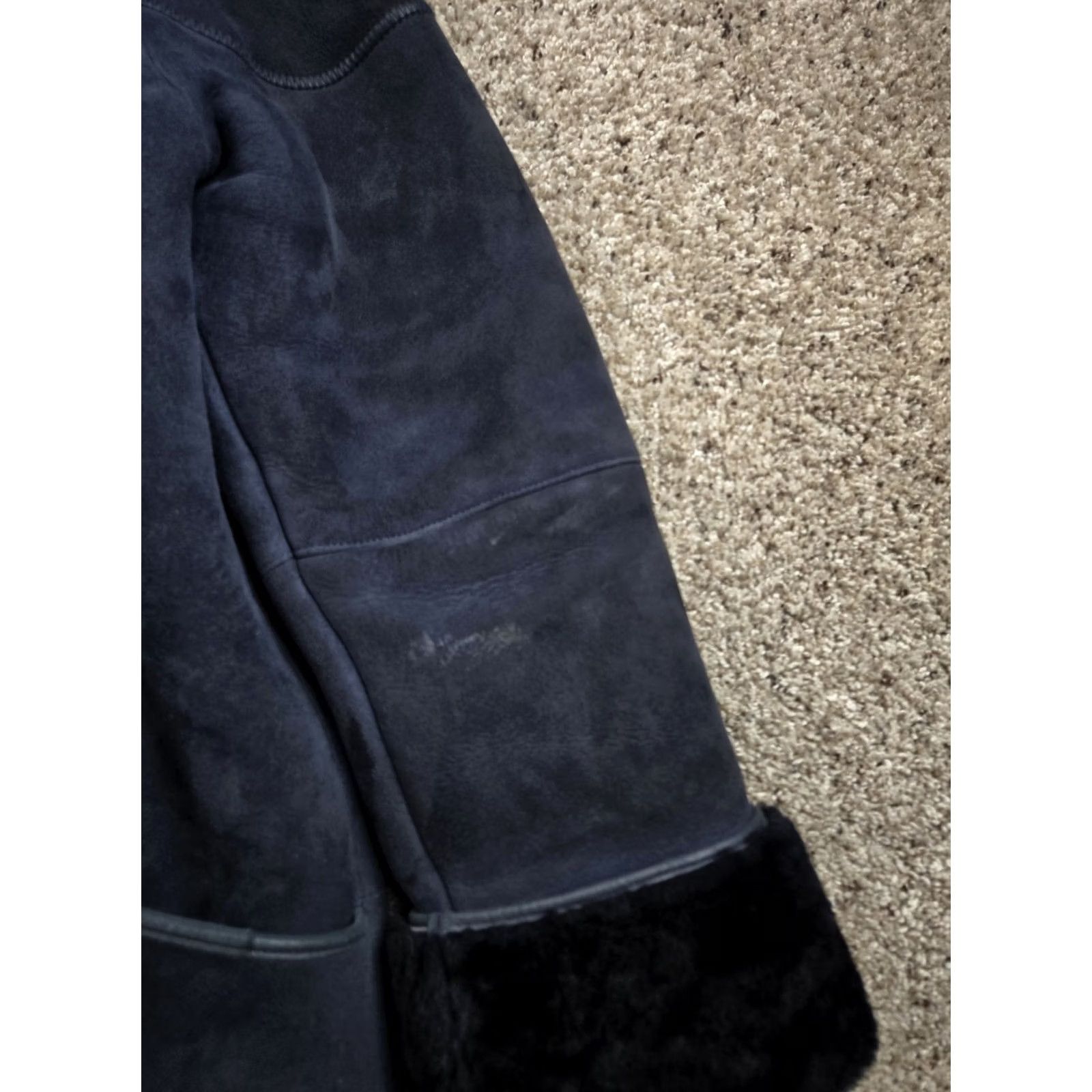 Vintage VINTAGE Paolo Framinco Shearling Car Coat XS Mens Blue Suede Hooded Heavyweight Coat Long Overcoat Wool Lining 90s Mens Size US XS / EU 42 / 0 - 2 Thumbnail