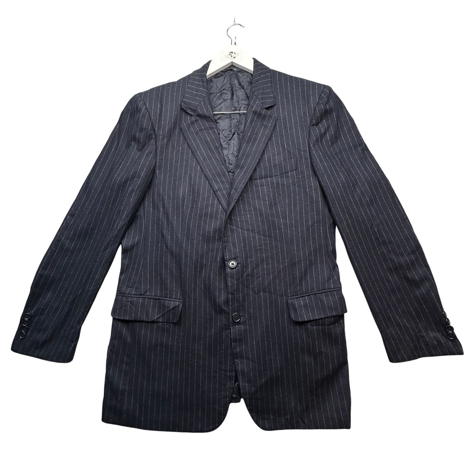 Brooks Brothers Brooks Brothers Pinstripe Wool Jacket 42 Long Navy Italy Size US L / EU 52-54 / 3 - 1 Thumbnail