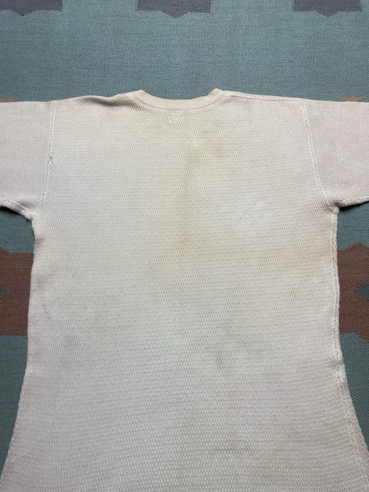 Vintage 1950s waffle knit thermal shirt sears cotton blank base XL Size US XL / EU 56 / 4 - 6 Thumbnail